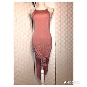 Bellamie Salmon dress with Tie on side